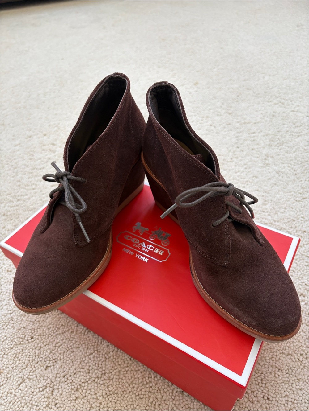 Coach Women’s Dark Brown Suede Chukka Boots size 7.5